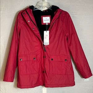 NWT Urban Republic Red Jacket with Black Faux Fur Interior
